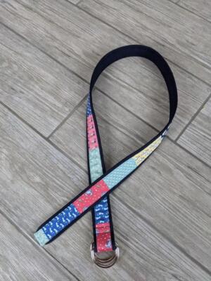 vintage USA made VINEYARD VINES cinch belt PATCHWORK ocean  display picture 2