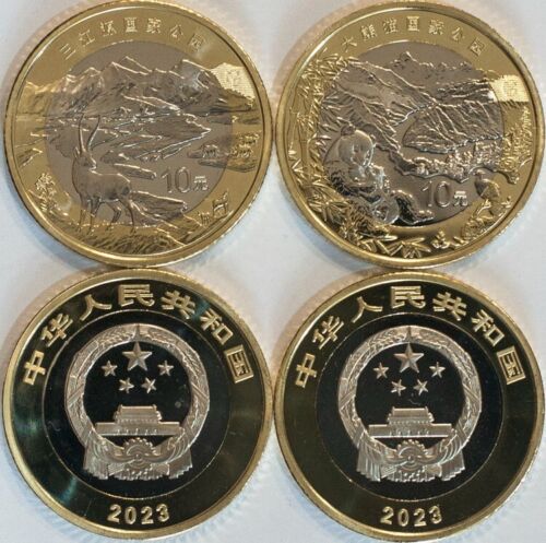 China 2 coins set 10 yuan Giant Panda & Sanjiangyuan National Parks UNC (#9384) - Picture 1 of 1