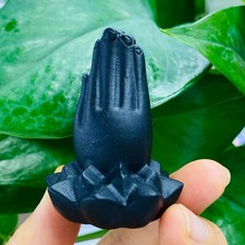 2" Cuarzo Obsidiana Natural Tallado a Mano Cristal Mano Calavera Regalo Reiki Curación 1PC