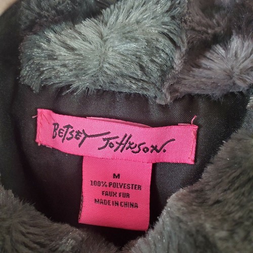 BETSEY JOHNSON Damenweste Größe M grau Kunstfell flauschig Hakenverschluss - Bild 4 von 5