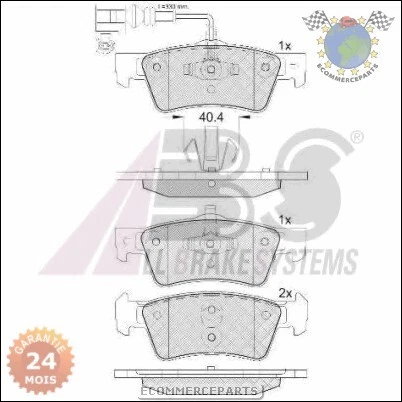 Xh3kabs Jeu 4 Plaquettes Frein Arrière Pour Vw Transporter V Camionnette Diesel - Photo 2/4