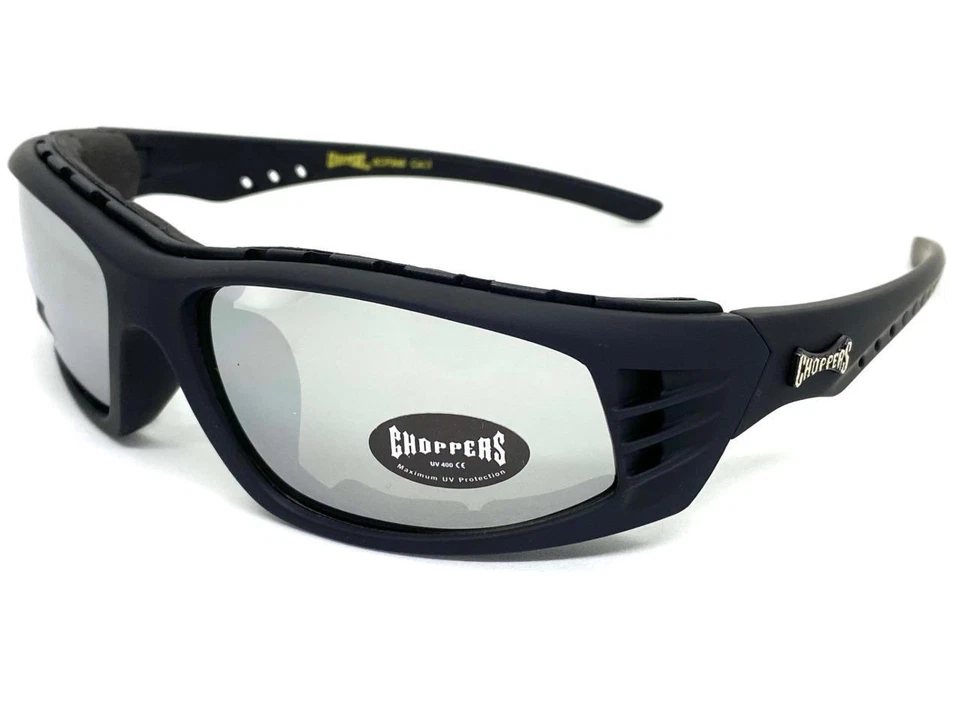 Gafas de seguridad protectoras de espuma acolchadas para montar MOTOCICLETA GAFAS DE SOL lentes cromadas Foto 4 de 4