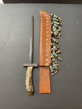 Really Cool Hand Made Stag Handle Iron Dagger and Sheath