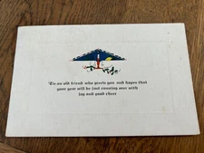 Tis an Old Friend Who Greets You Arts and Crafts Style Vintage Postcard