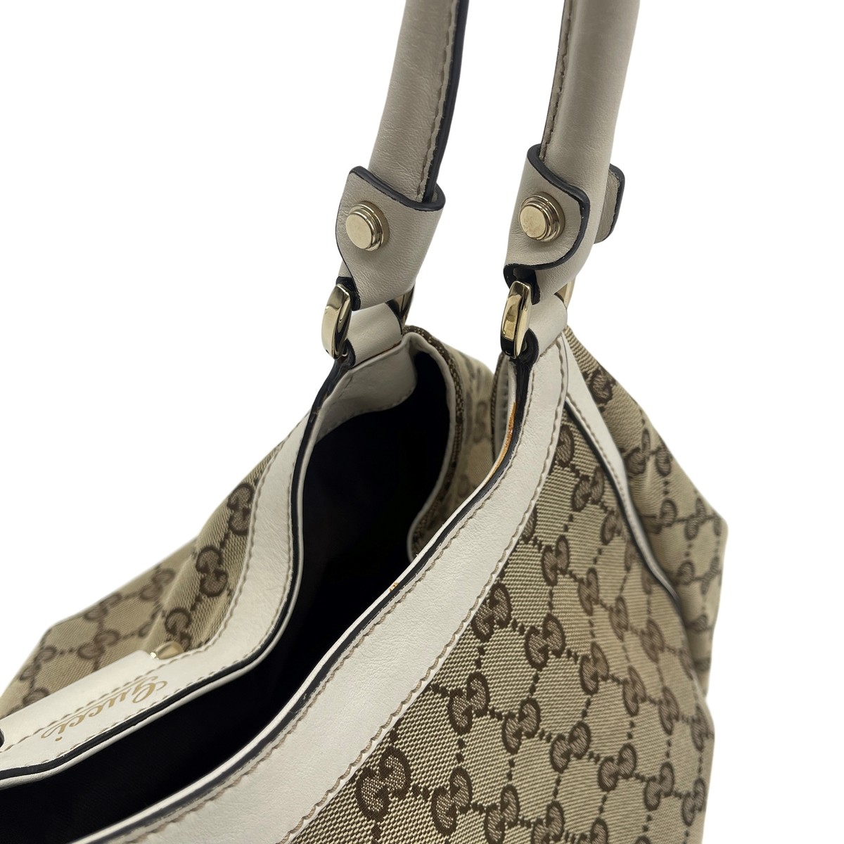 Authentic GUCCI GG Abby D-ring Shoulder Bag Beige Canvas Authentic GUCCI GG Abby D-ring Shoulder Bag Beige Canvas