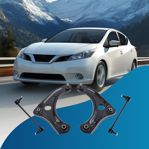 Front Lower Control Arms + Stabilizer Link for Nissan Versa Note Micra 2015-2019 - Foto 8 di 12