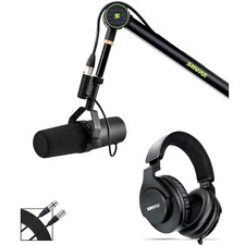 Shure Deluxe Articulating Desktop Mic Boom Stand W/sm7b Mic/headphones/15' Cable
