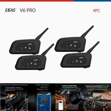 EJEAS V6 Pro Motorcycle Helmet Bluetooth Intercom 800M Full Duplex Headset 4PC
