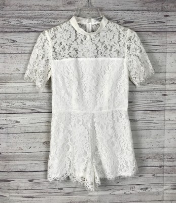 white lace shorts romper