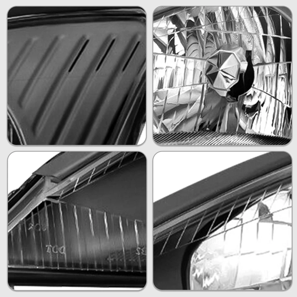 Conjunto de faros halógenos negros transparentes 00-04 L+R para Ford Focus 2000-2004 Foto 3 de 4