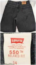 Levis Mens Shorts Batwing size 34 black Made in USA vintage 1999 relaxed 550