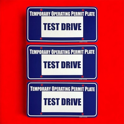 Test Drive Dealer Plate Tag Temporary Operating Permit 3 Tags!!