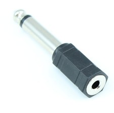 1/4 Inch MONO TS Male to 3.5mm Female MONO TS Adapter Nickel Plated