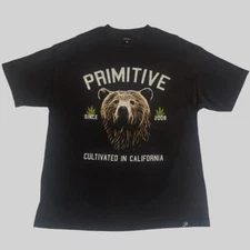 Primitive Apparel Streetwear T Shirt XL Black Skateboarding 420 California Bear