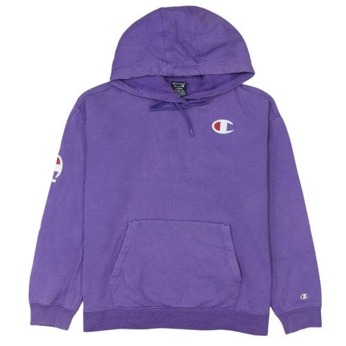 Champion Womens Purple Pullover Hoodie Large Cotton Casual