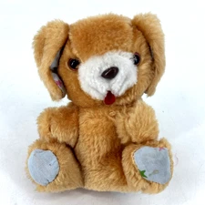 Vintage Dan Brechner Plush Little Orange Brown Dog 5" Tongue Out Star Feet Ears
