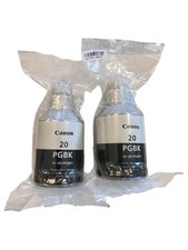 2x NEW Canon GI-20 PGBK Black Ink Bottles 170ml Genuine MegaTank G5020/G6020