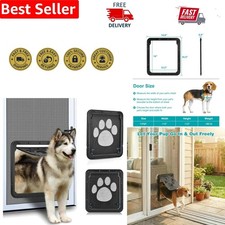 Large Dog Screen Door - 12"x14" Auto-Close Lockable Pet Door for Pups