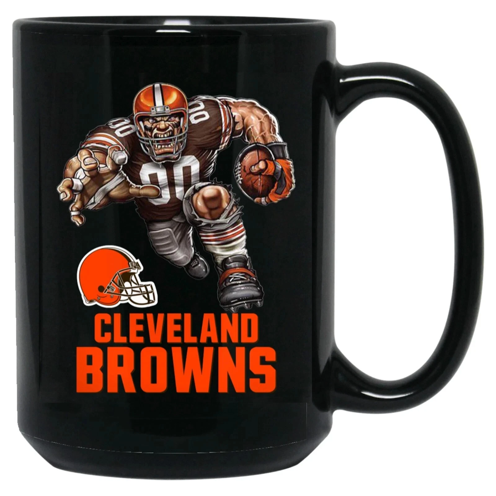 Cleveland Browns Player Logo Wordmark Black Ceramic Coffee Mug Cup