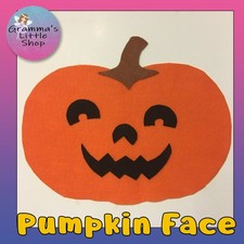Pumpkin Face, Halloween Handmade Felt Pieces for Felt or Flannel Board Play