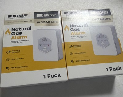 2-Universal Security Instruments Natural Gas Alarm. NEW/Open Box