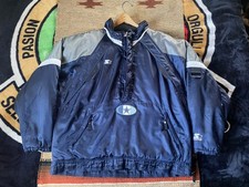 Vintage 90s Dallas Cowboys Hooded Puffer Starter Jacket 1/4 Zip Men s Sz XL NFL