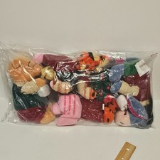Disney SET of 4 Winnie The Pooh COUNTRY Christmas Plush Bean Bags- Vintage NEW