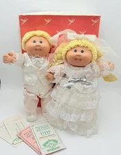 Vintage 1985 Cabbage Patch Kids Tsukuda Bride & Groom Set - Made in Japan