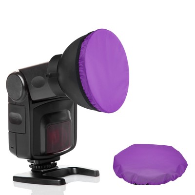 5pcs 7.1'' x 7.1'' Soft Mini Flash Bounce Diffuser Cap, for Flashlight, Purple