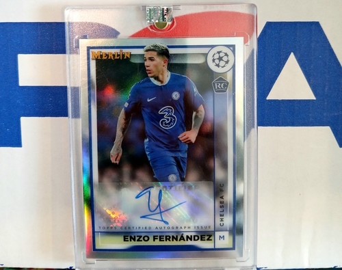 2022-23 Topps Merlin UEFA UCC Chelsea Enzo Fernandez Refractor RC Auto