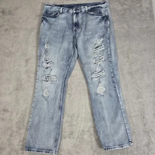 Flypaper Jeans Men’s 40x32 Straight Fit Distressed Embroidered Pockets Ripped