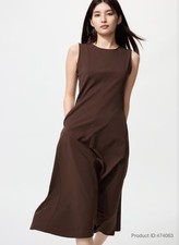 Uniqlo Women's Ultra Stretch Sleeveless Dress Airlism Size XL Brown