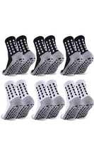 6 Pairs Boy/girls Grip Soccer Socks Cushioned Non Slip Football Sports Size L