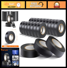 20 Pack Waterproof Black Electrical Tape 3/4" x 60ft, High Temp Insulation, Weat
