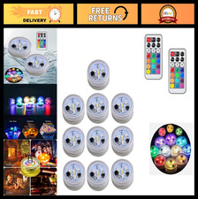10pcs Mini Submersible LED Lights - Waterproof RGB Color Changing Tea Lights for