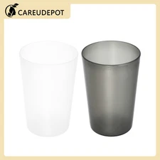 2Pcs Bathroom Toothbrush Tumblers Cup Set PP Cup Color Clear Black 4.52''x3.03''