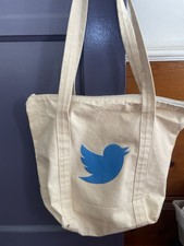 Vintage Twitter Zipper Tote Canvas Bag
