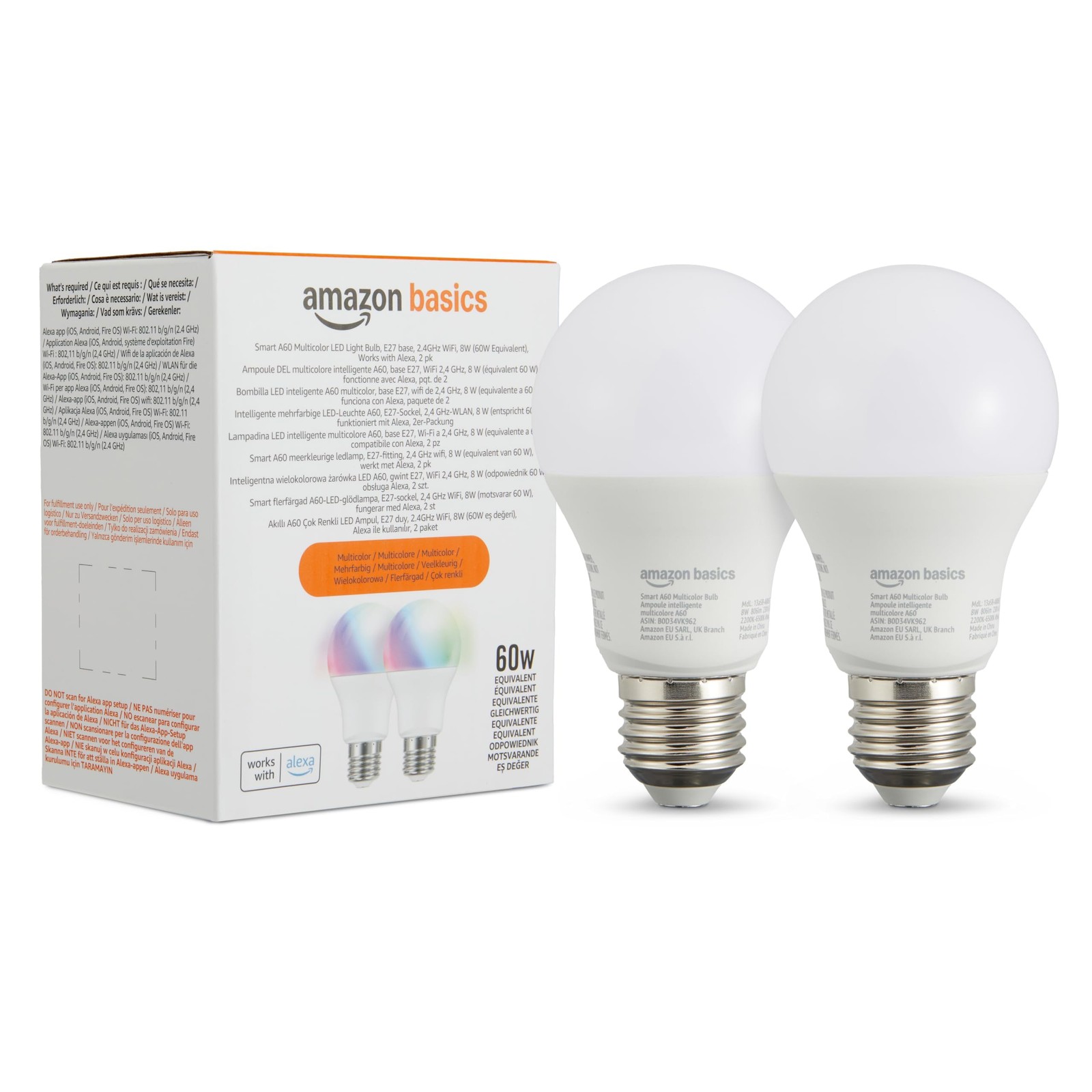 Lampadina Smart Multicolore E27 8W Amazon Basics per Bambini - 1