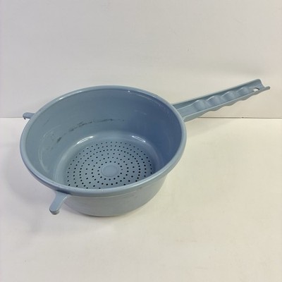 Blue Strainer Colander With Handle Action Ind Inc Cheswick PA USA VTG *READ*