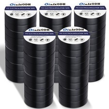 50 Pack Black Electrical Tape 3/4 in X 66 Ft Waterproof Vinyl Electrical Insulat