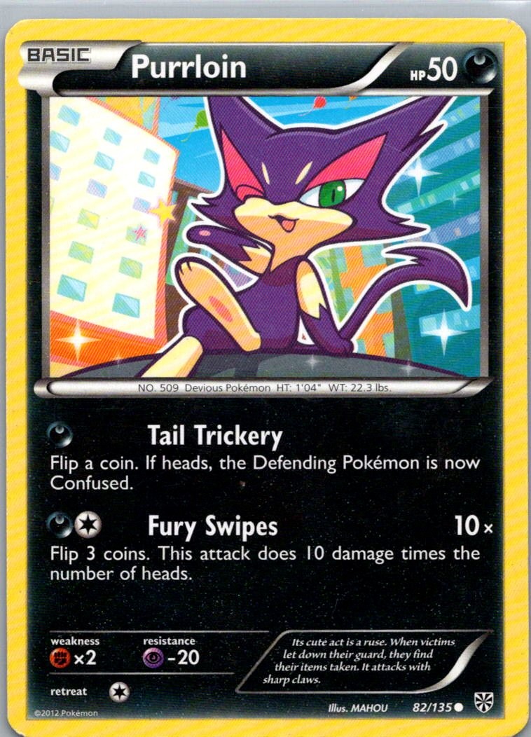 Pokemon TCG Purrloin 82/135 Plasma Storm LP