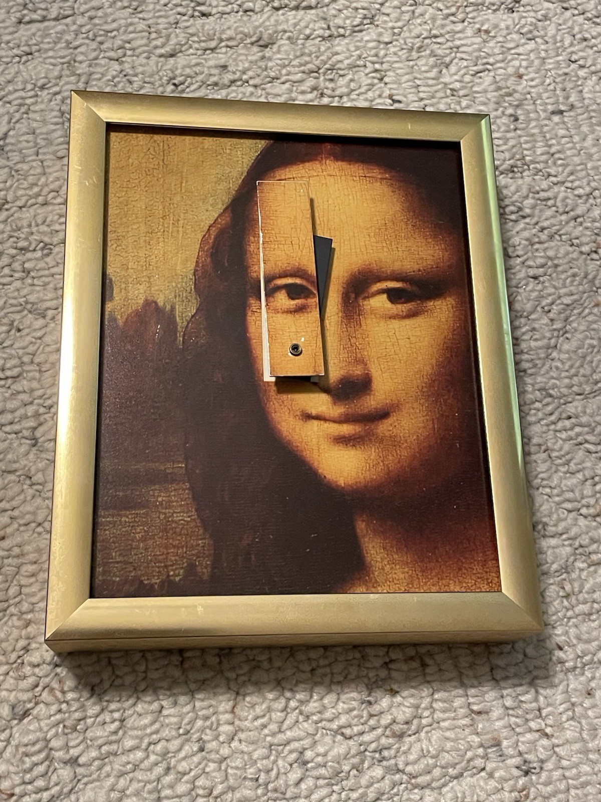 Mona Lisa Clock Designed By Constantin Boym Digital Print On Aluminum Kikkerland