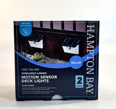 (2-Pk) Hampton Bay Motion Sensing LED Outdoor Solar Deck Light NXT-1781