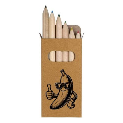 6 x 'Banane Thumbs Up' kurze 85 mm Bleistifte / Farbstift Set (PE00090850)