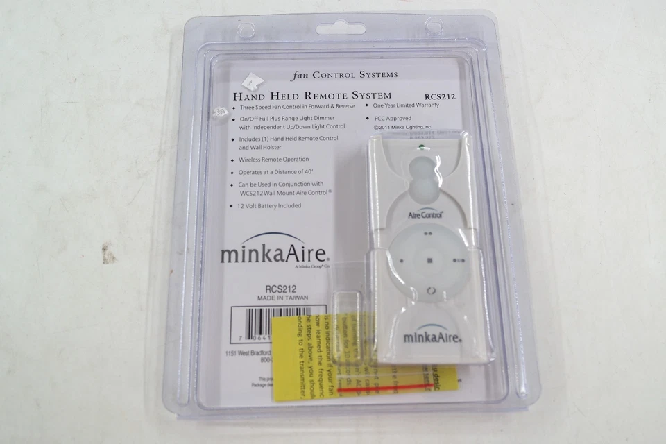 Minka-Aire RCS212 Hand Held Ceiling Fan Remote Control System White New SEALED - Image 2 of 4
