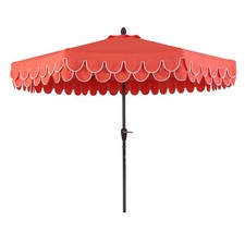 9ft Fringe Patio Umbrella Auto-Tilt, Crank, by JONATHAN Y