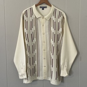Chemise Vintage Michael Irvin Playmaker 88 En Soie - Taille M, Motif Géométrique Brodé