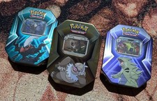3 x Triple Whammy Collector Sealed Tins Complete Tin Set Pokemon TCG