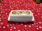 Vtg 1970s Pyrex Butter Dish with Lid Butterfly Gold 72-B