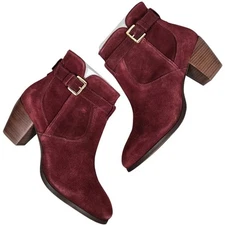 Diba Sleek Burgundy Suede Bootie 10 NWT